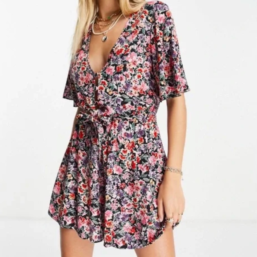 Topshop Floral Romper Sz 14